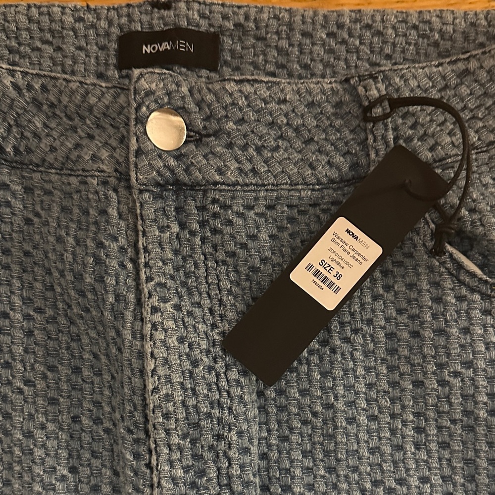 Fashion Nova Men's Blue Patterned Bootcut Jeans - Picture 2 of 4